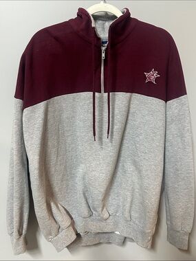 Men's Texas A&M Maroon and Light Gray Half-Zip Pull-Over Sweatshirt  2XL